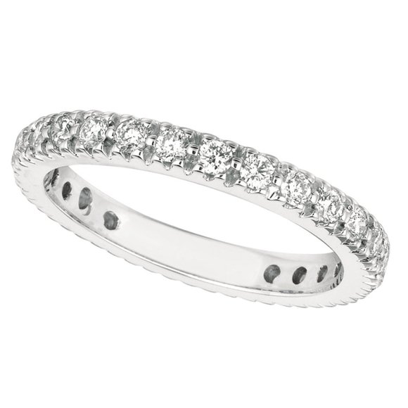 0.75 Ct Natural Round Cut Eternity Diamond Ring